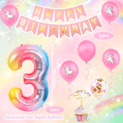 Unicorntema - 3 år - Ballonger kit