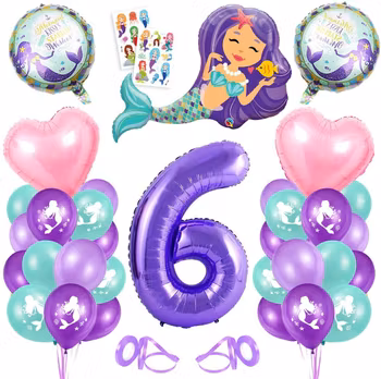 Ballonger 6 år Sjöjungfrutema