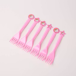 Unicorntema - dukning för 6 personer - Rosa tema