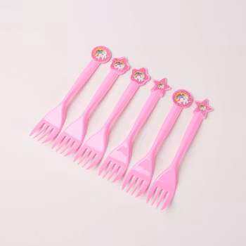 Unicorntema - dukning för 6 personer - Rosa tema