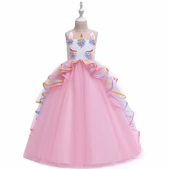 Unicorn klänning rosa + matchande diadem