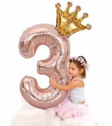 Sifferballonger med Krona roseguld