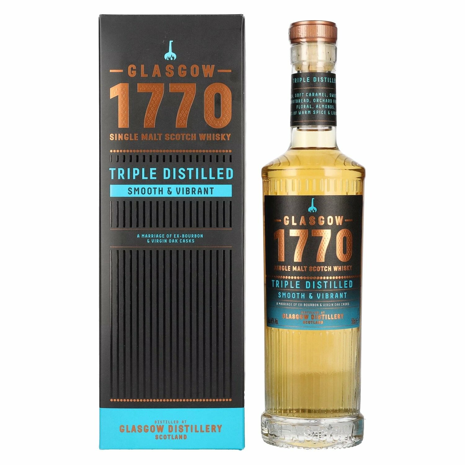 1770 glassgow TRIPLE DISTILLED Single Malt Release No. 1 46% Vol. 0,5l in Giftbox