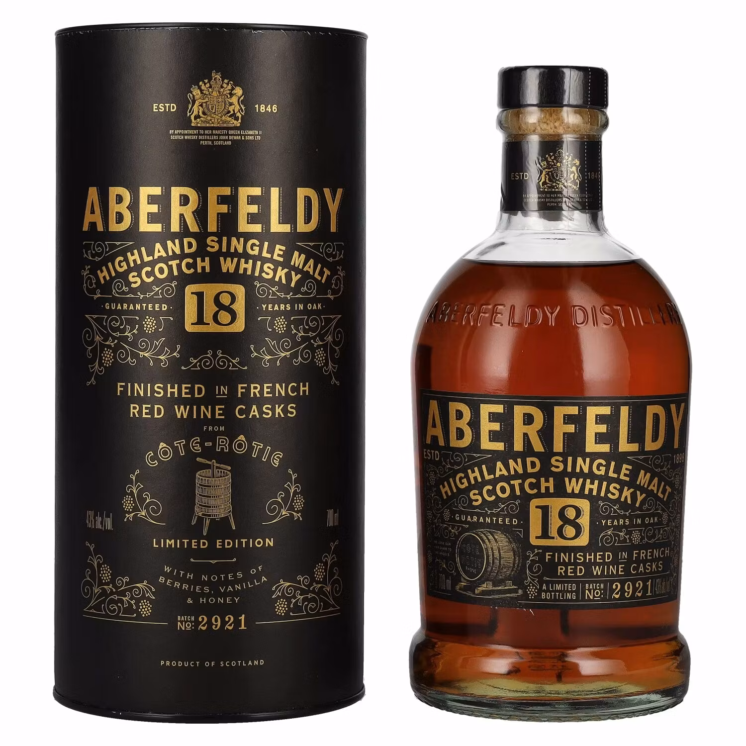 Aberfeldy 18 Years Old Red Wine Casks CÔTE RÔTIE 43% Vol. 0,7l in Giftbox