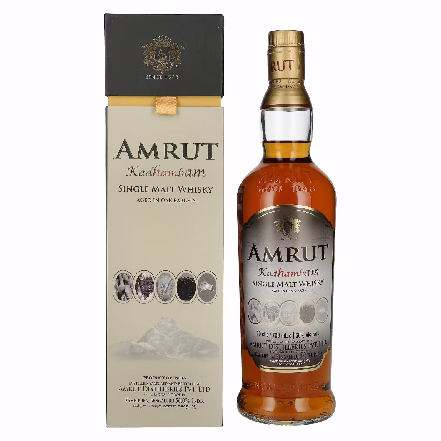 Amrut KADHAMBAM Single Malt Whisky 50% Vol. 0,7l in Giftbox