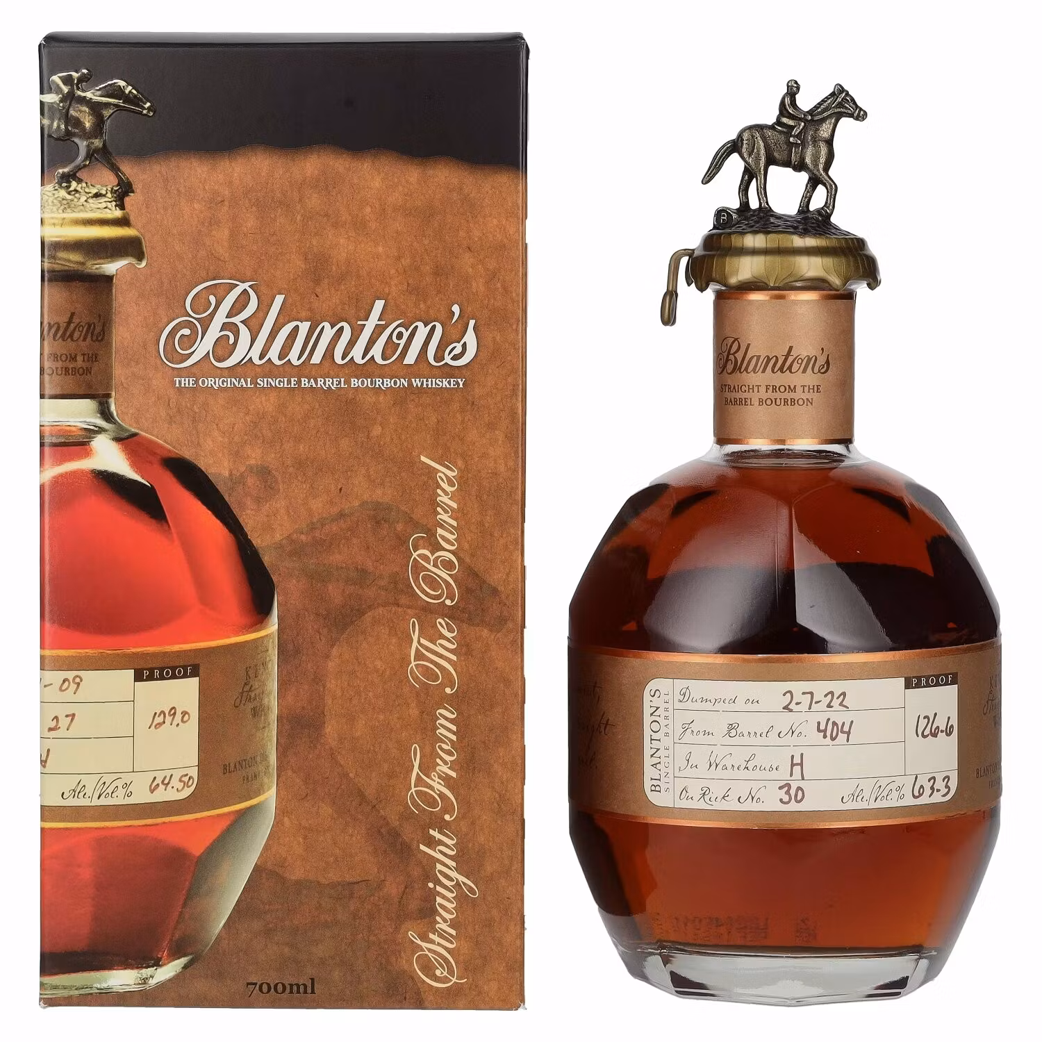 Blanton's STRAIGHT FROM THE BARREL BOURBON 63,3% Vol. 0,7l in Giftbox