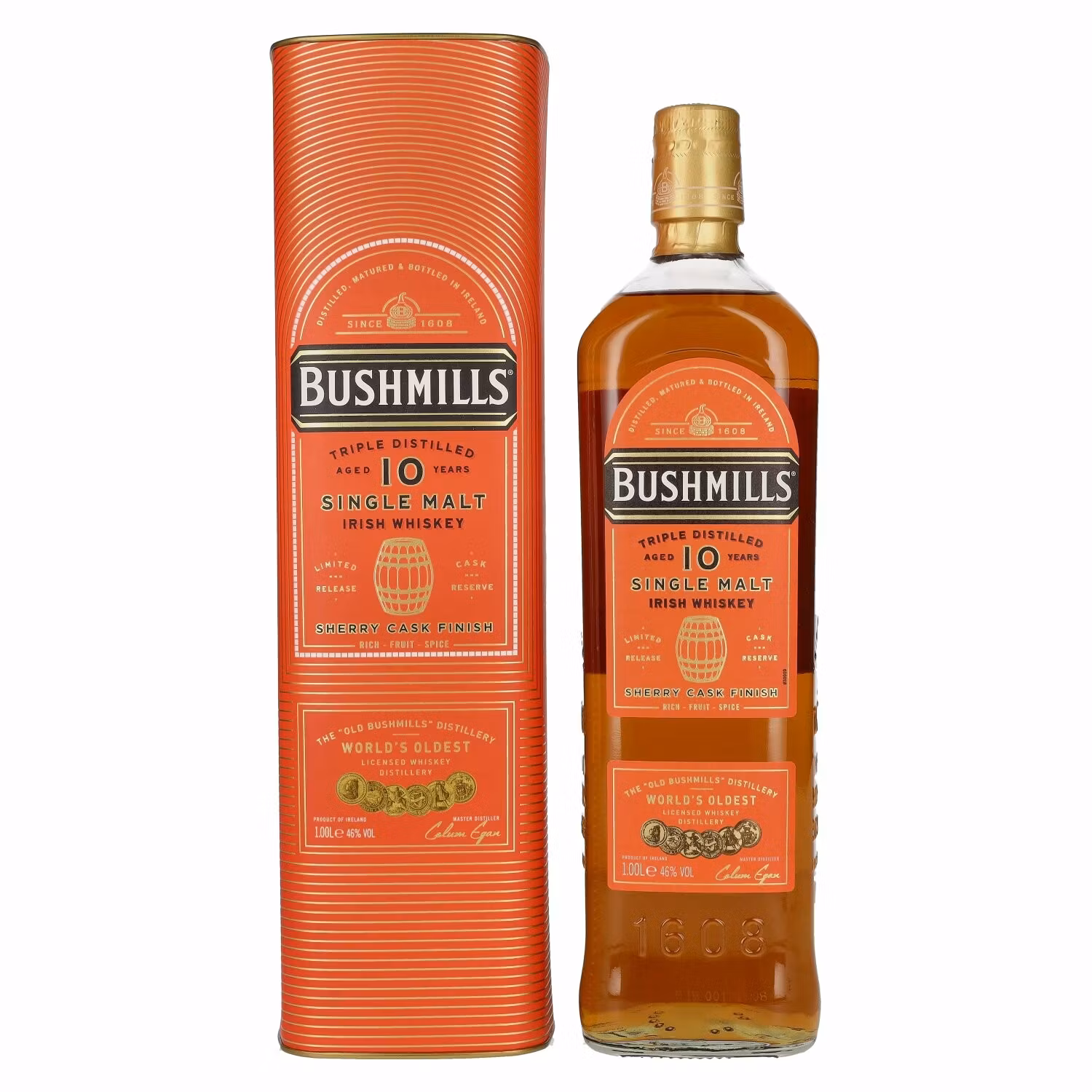 Bushmills 10 Years Old Single Malt Irish Whiskey SHERRY CASK Finish 46% Vol. 1l in Giftbox