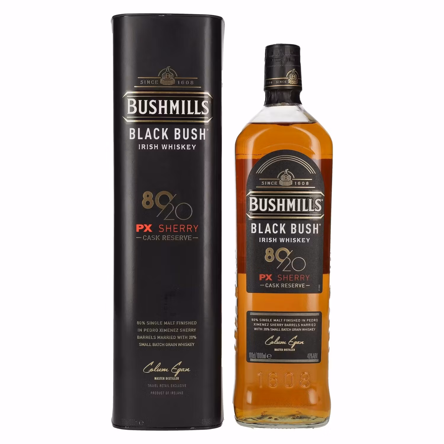 Bushmills BLACK BUSH 80/20 PX Sherry Cask Reserve Irish Whiskey 40% Vol. 1l in Giftbox