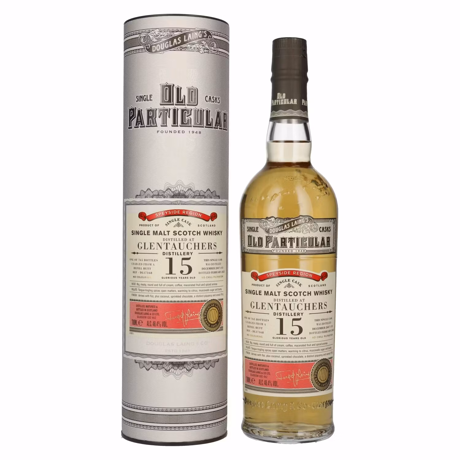 Douglas Laing OLD PARTICULAR Glentauchers 15 Years Old Single Cask Malt 2007 48,4% Vol. 0,7l in Giftbox