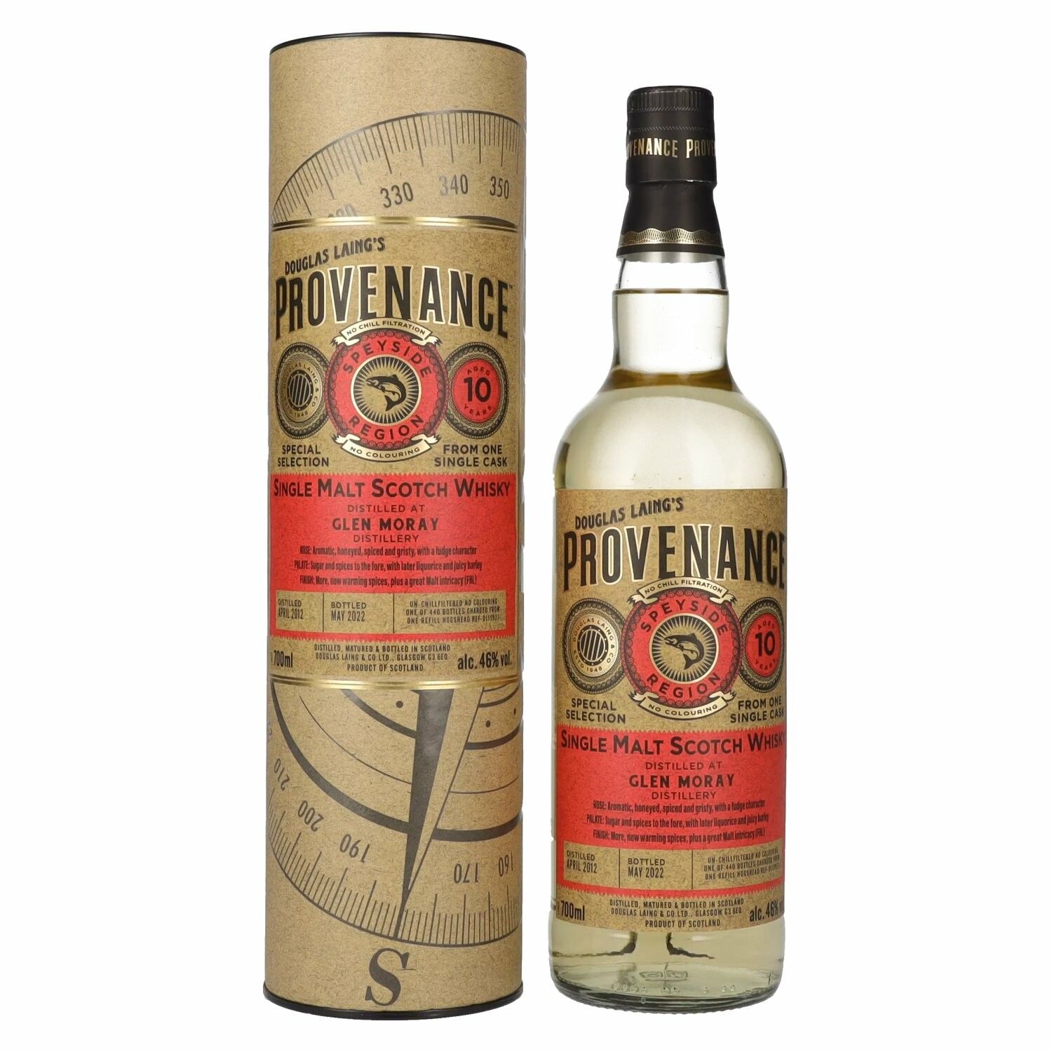 Douglas Laing PROVENANCE Glen Moray 10 Years Old Single Cask Malt 2012 46% Vol. 0,7l in Giftbox