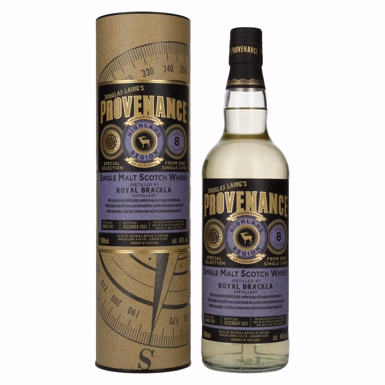 Douglas Laing PROVENANCE Royal Brackla 8 Years Old Single Cask Malt 2013 46% Vol. 0,7l in Giftbox