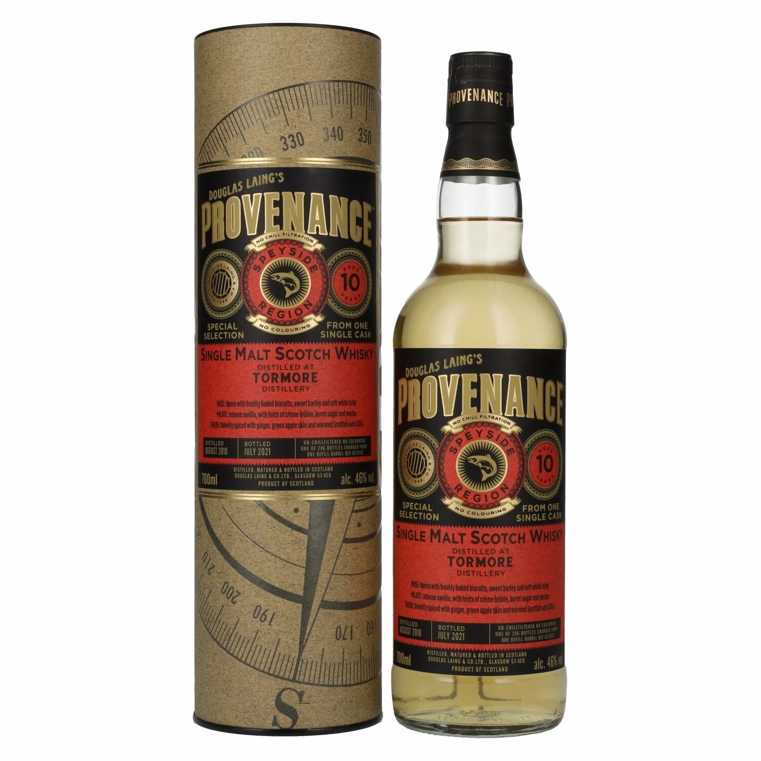 Douglas Laing PROVENANCE Tormore 10 Years Old Single Cask Malt 2010 46% Vol. 0,7l in Giftbox