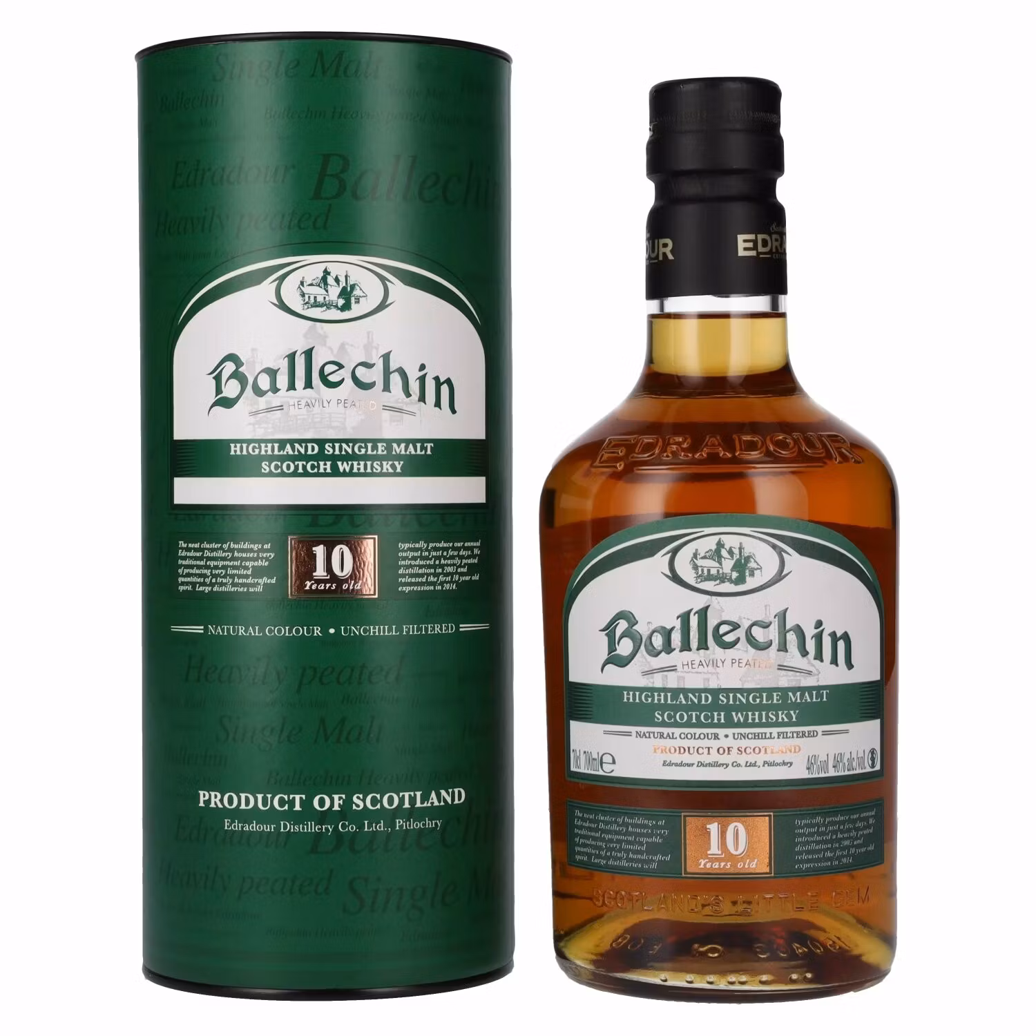 Edradour Ballechin 10 Years Old Highland Single Malt 46% Vol. 0,7l in Giftbox