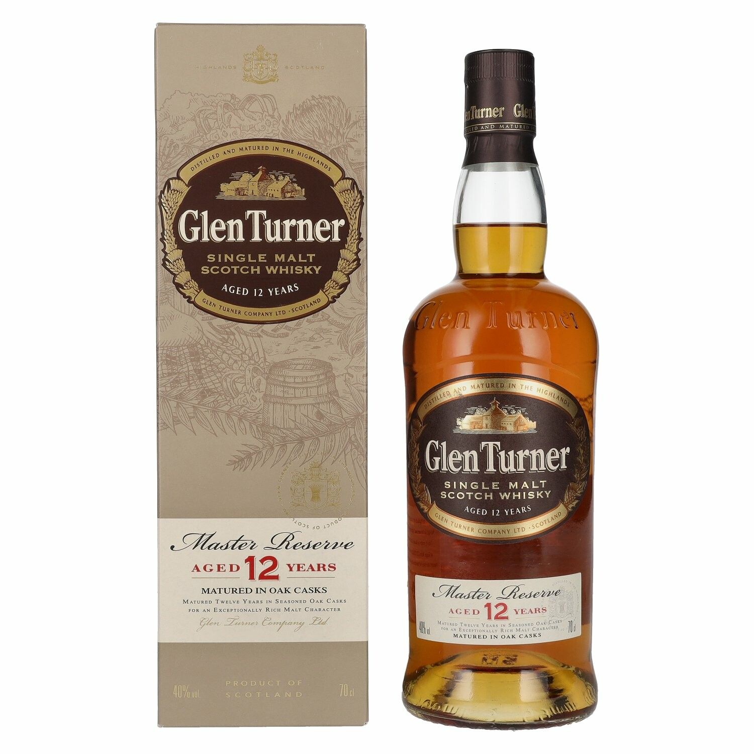 Glen Turner 12 Years Old Master Legend Single Malt Scotch Whisky 40% Vol. 0,7l in Giftbox