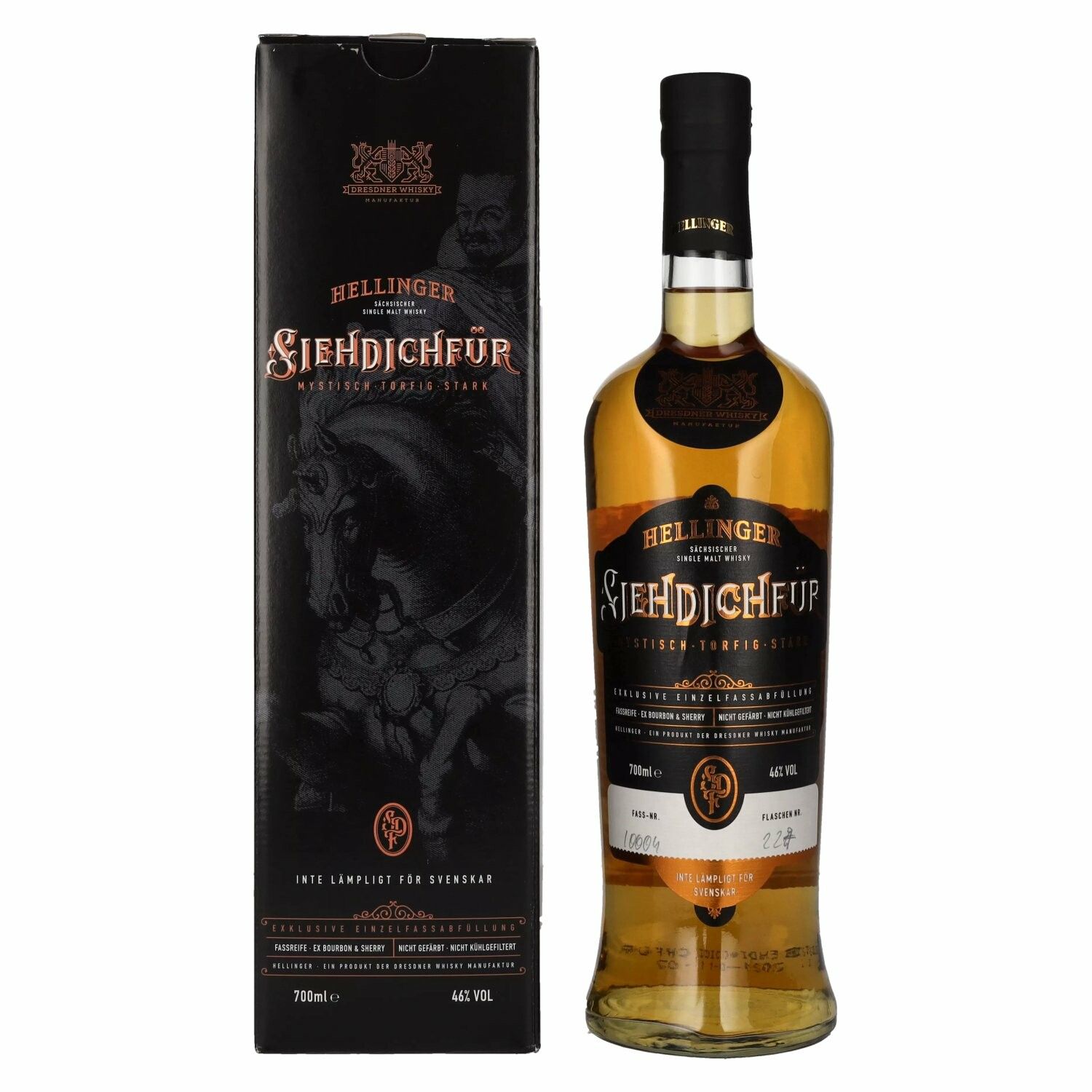 Hellinger SIEHDICHFÜR Sächsischer Single Malt Whisky 46% Vol. 0,7l in Giftbox