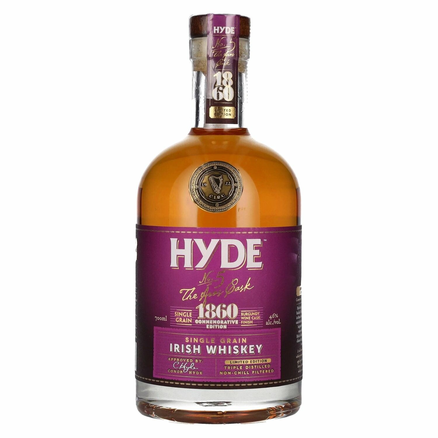 Hyde No.5 THE ÁRAS CASK 1860 Single Grain Burgundy Cask Finish 46% Vol. 0,7l