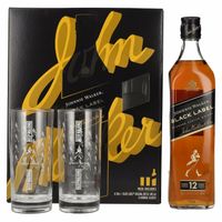 Johnnie Walker BLACK LABEL 12 Years Old 40% Vol. 0,7l in Giftbox with 2 Highballgläsern