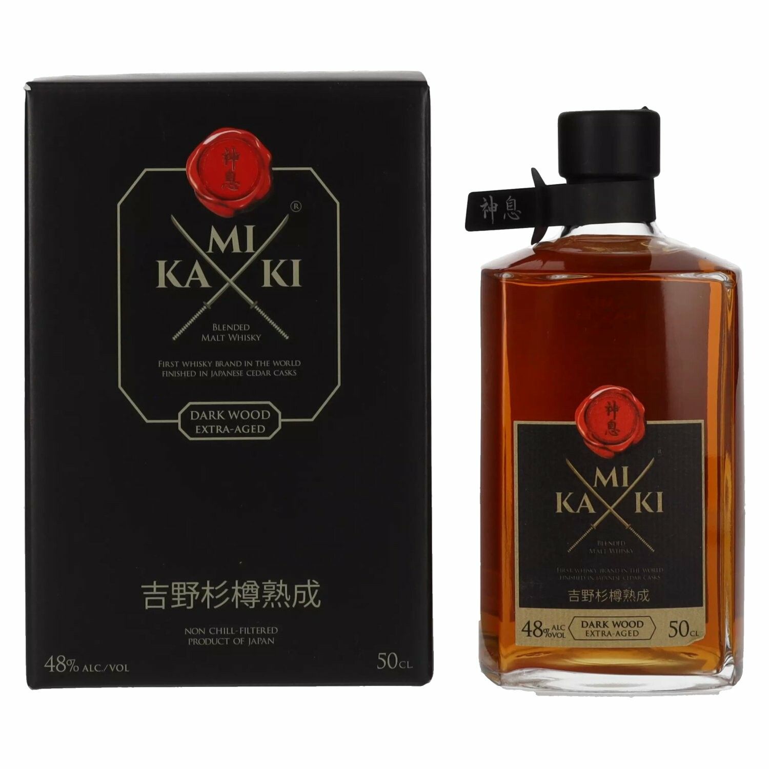KAMIKI Dark Wood Extra-Aged Blended Malt Whisky 48% Vol. 0,5l in Giftbox