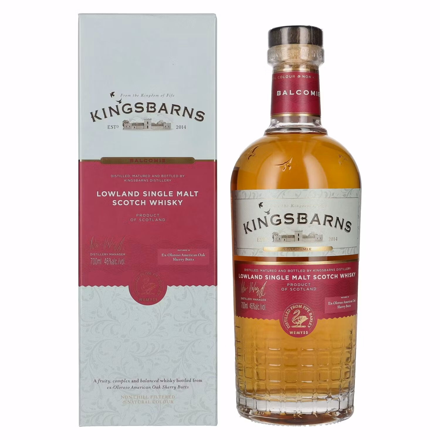 Kingsbarns BALCOMIE Lowland Single Malt Scotch Whisky 46% Vol. 0,7l in Giftbox