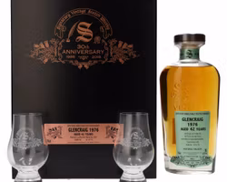 Signatory Vintage GLENCRAIG 42 Years Old 30th ANNIVERSARY 1976 42% Vol. 0,7l in Holzkiste with 2 glasses