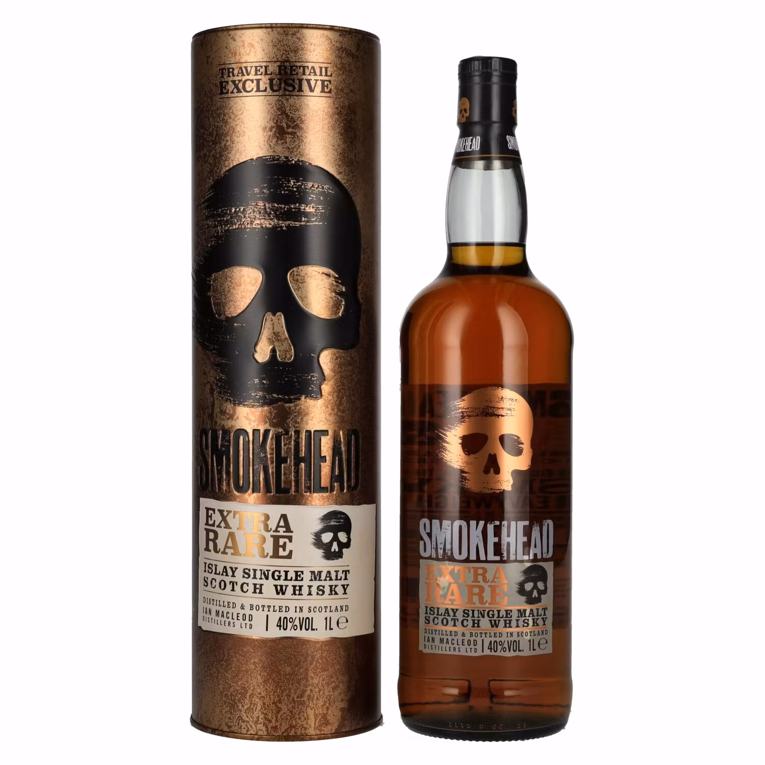Smokehead EXTRA RARE Islay Single Malt Scotch Whisky Gold Design 40% Vol. 1l in Giftbox