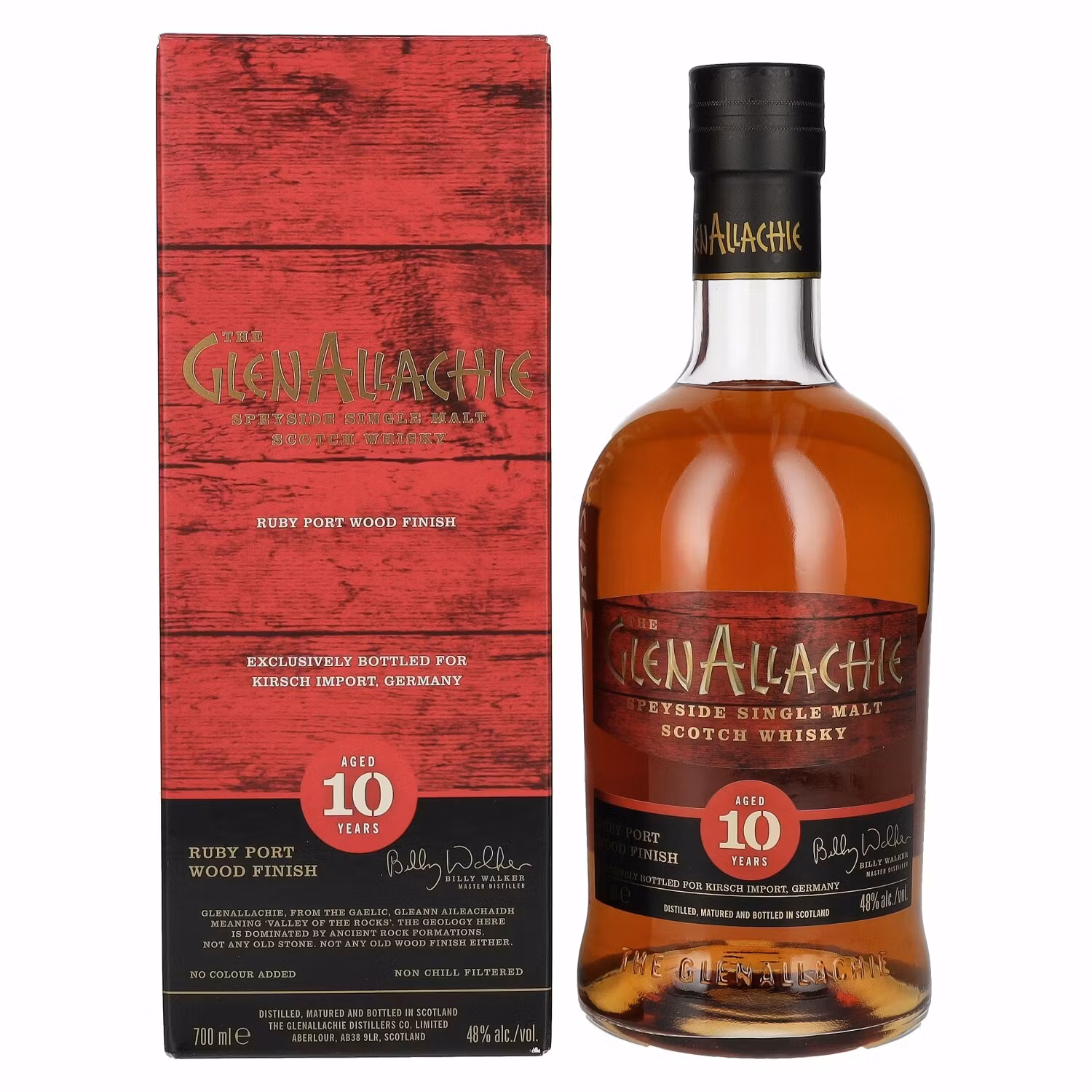 The GlenAllachie 10 Years Old RUBY PORT WOOD FINISH 48% Vol. 0,7l in Giftbox