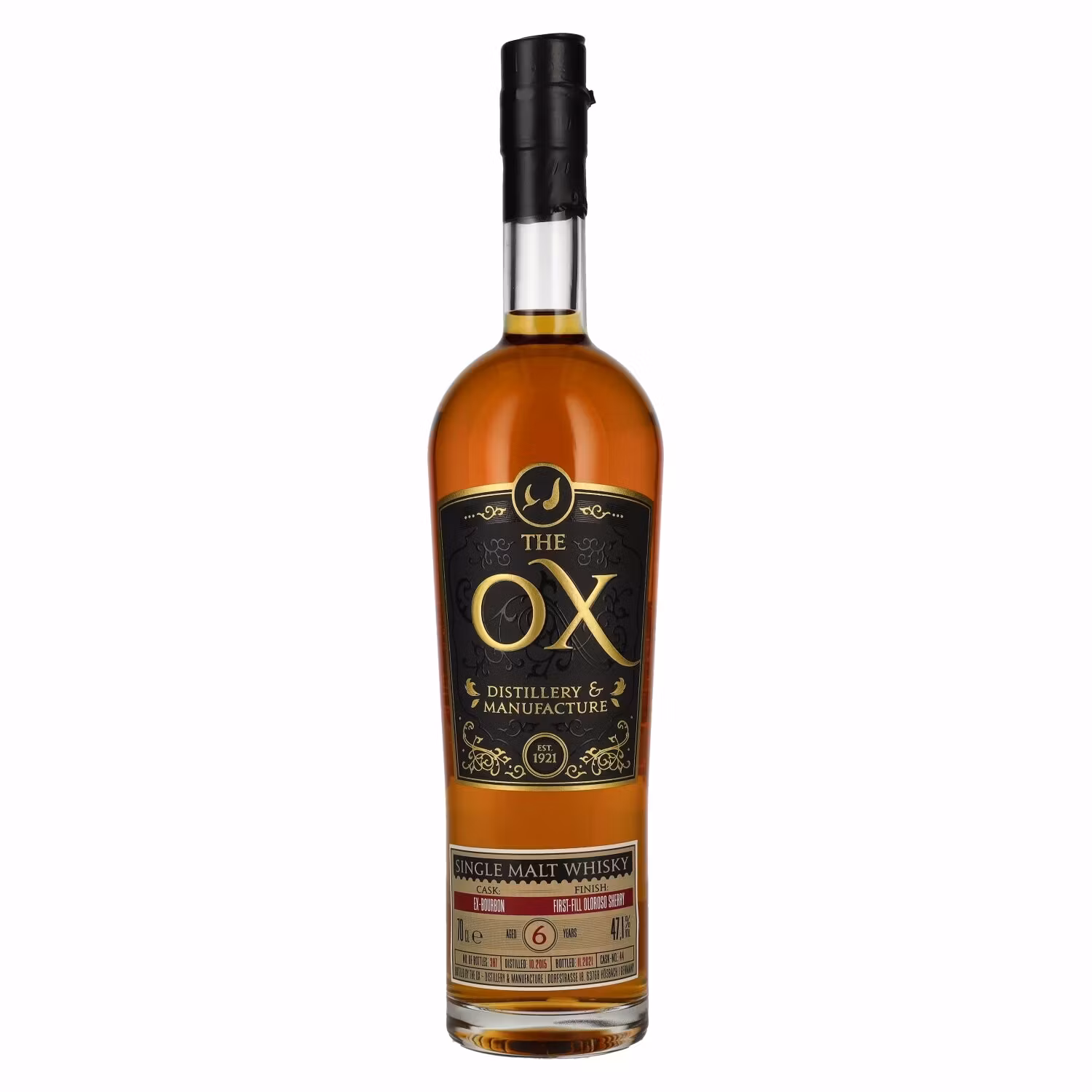 The OX 6 Years Old Single Malt Whisky First Fill Oloroso Finish 47,1% Vol. 0,7l