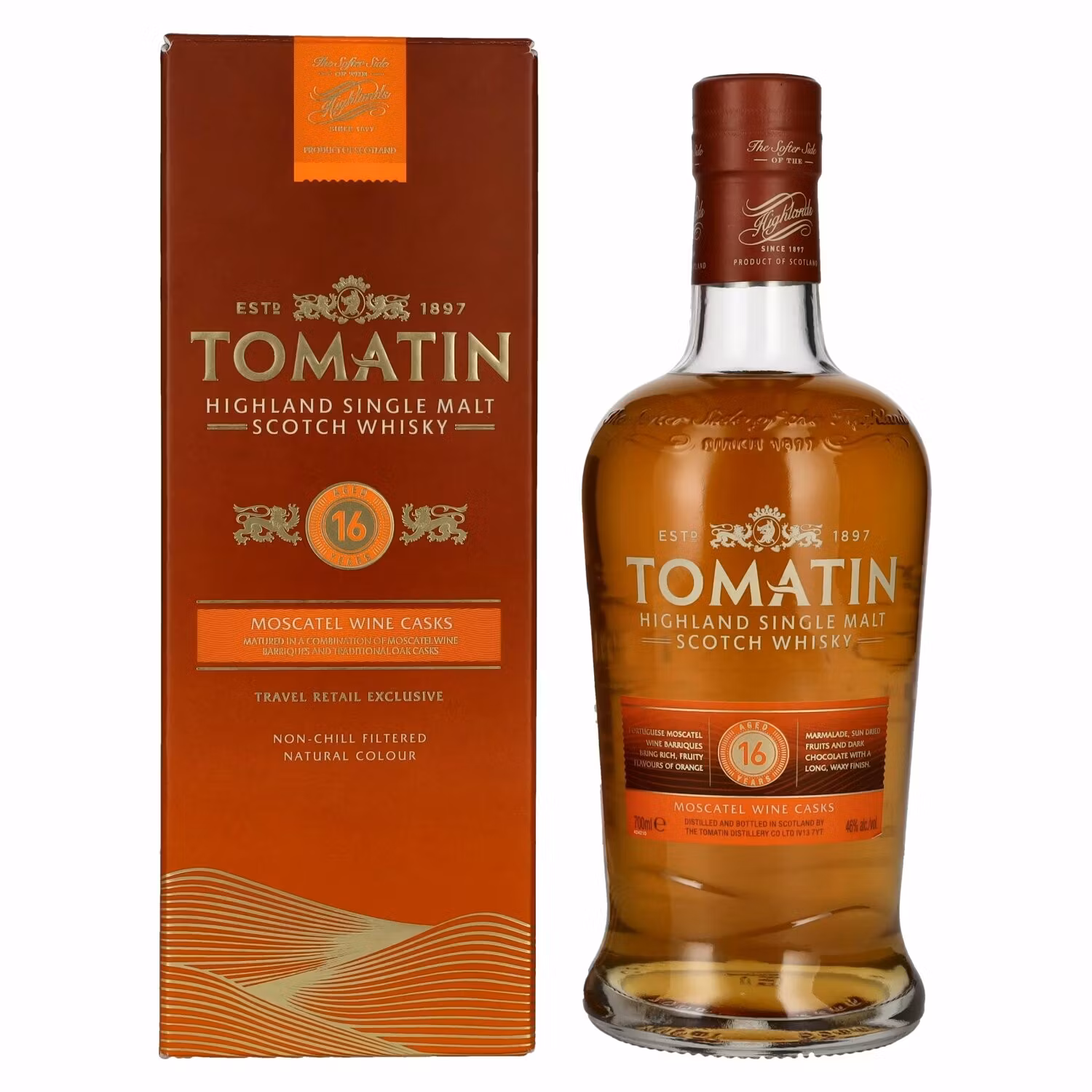 Tomatin 16 Years Old MOSCATEL WINE CASKS 46% Vol. 0,7l in Giftbox