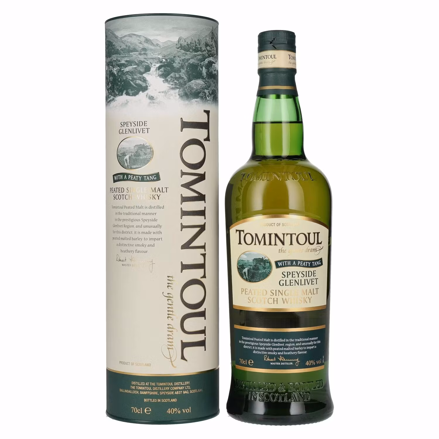 Tomintoul Single Peated Malt WITH A PEATY TANG 40% Vol. 0,7l in Giftbox