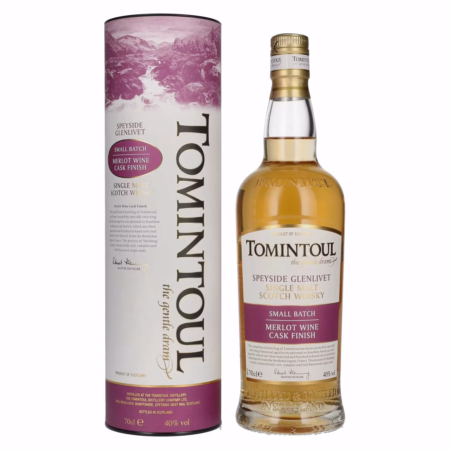 Tomintoul Small Batch Merlot Wine Cask Finish 40% Vol. 0,7l in Giftbox