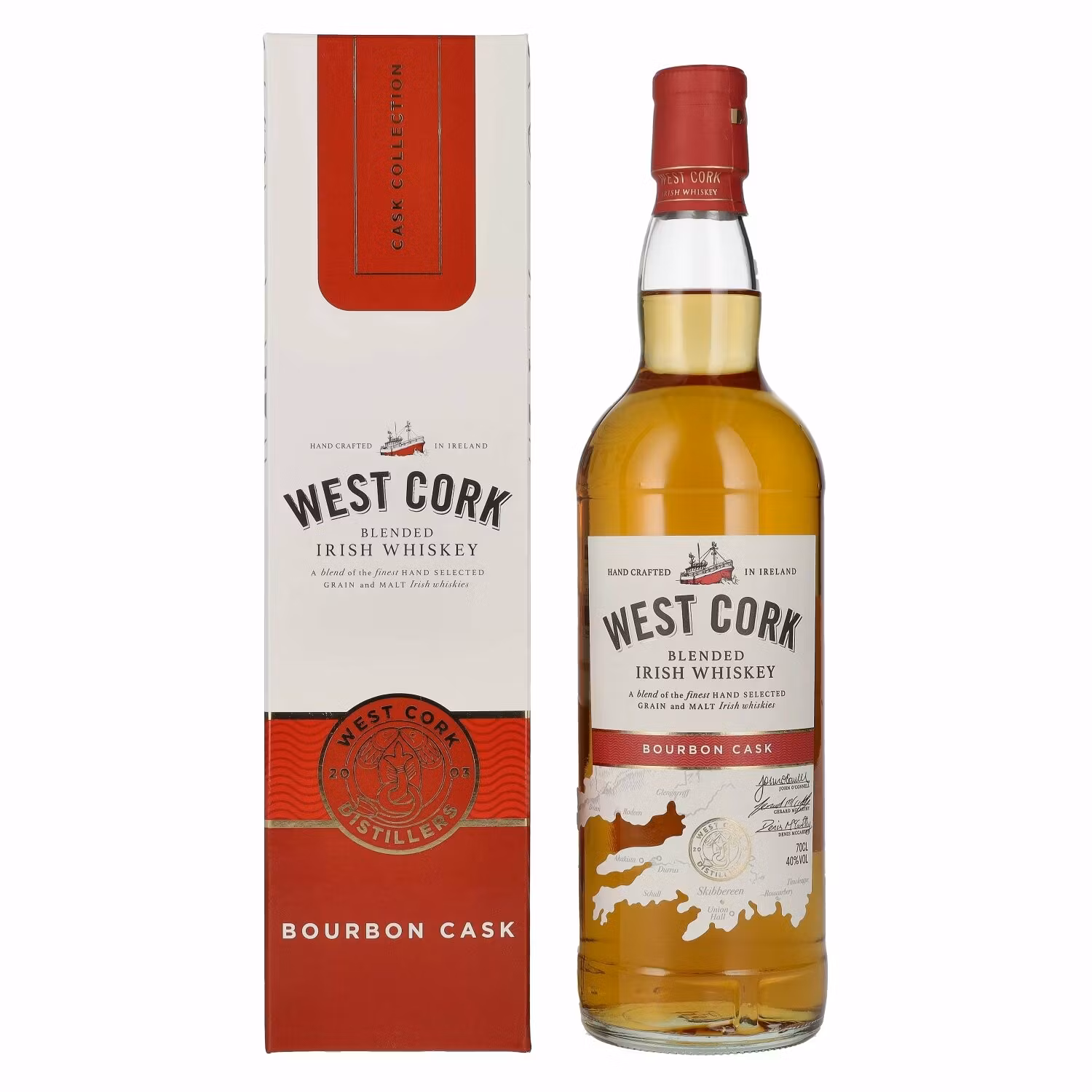 West Cork Blended Irish Whiskey Bourbon Cask 40% Vol. 0,7l in Giftbox