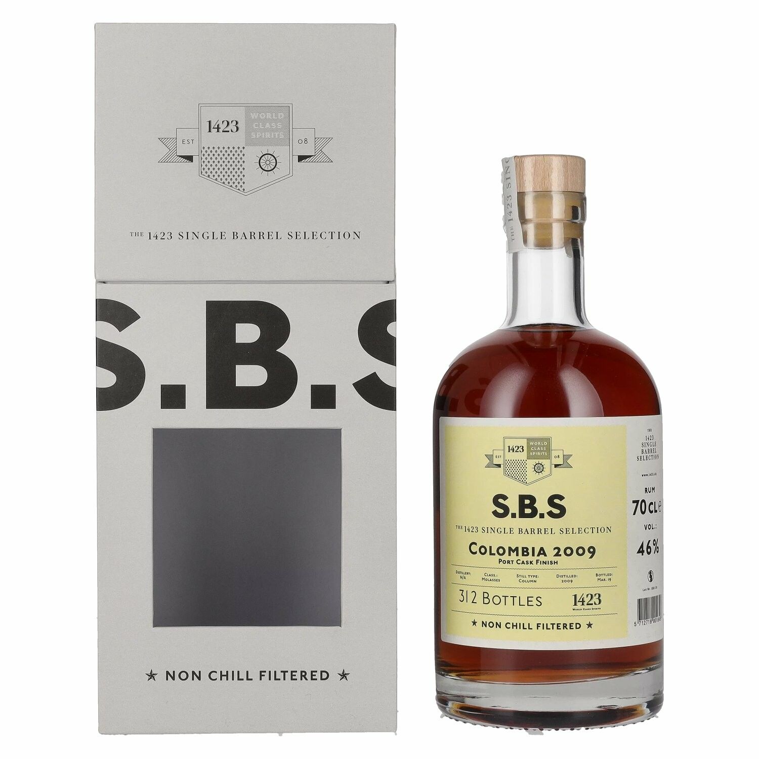 1423 S.B.S COLOMBIA Port Cask Finish 2009 46% Vol. 0,7l in Giftbox
