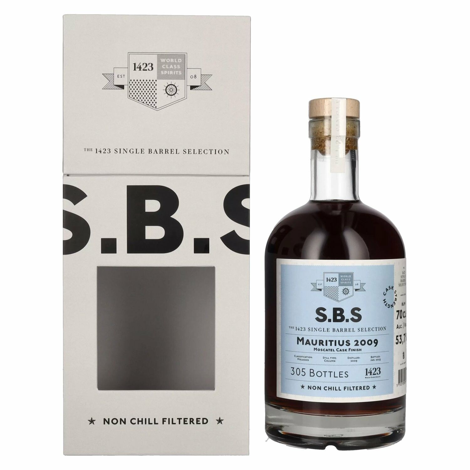 1423 S.B.S MAURITIUS Single Barrel Selection 2009 53,7% Vol. 0,7l in Giftbox