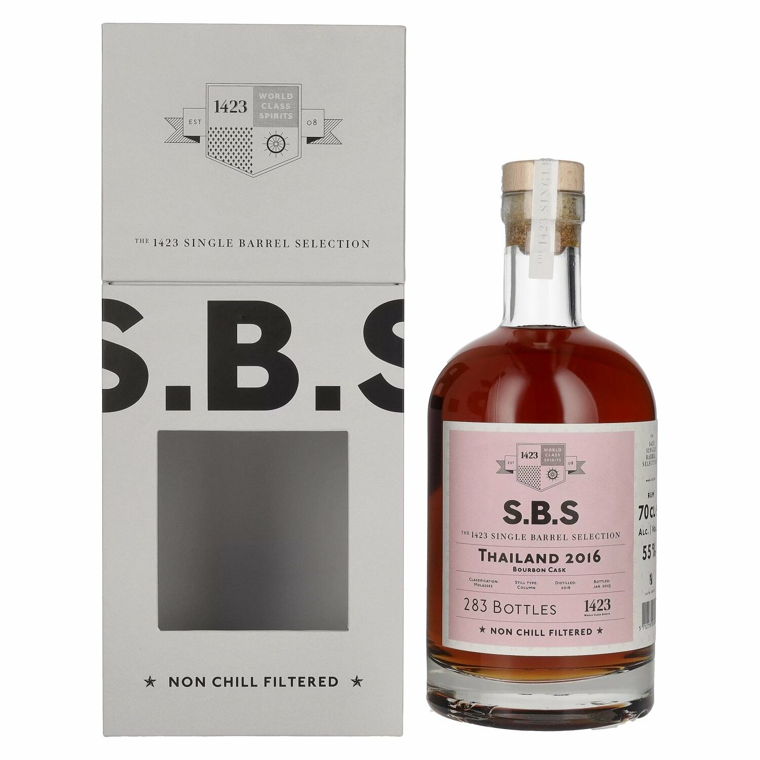 1423 S.B.S THAILAND Single Barrel Selection 2016 55% Vol. 0,7l in Giftbox