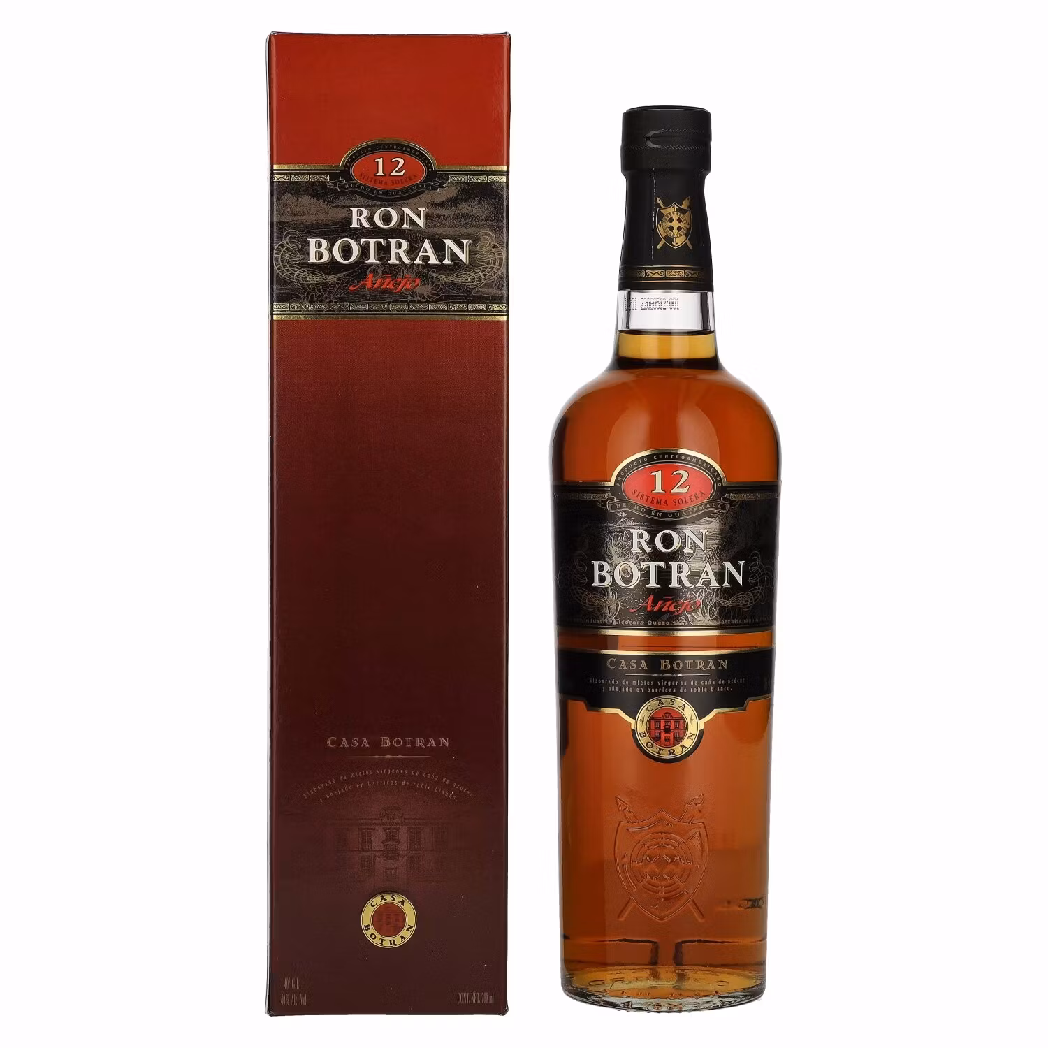 Botran Ron Añejo 12 Sistema Solera - Old Design 40% Vol. 0,7l in Giftbox