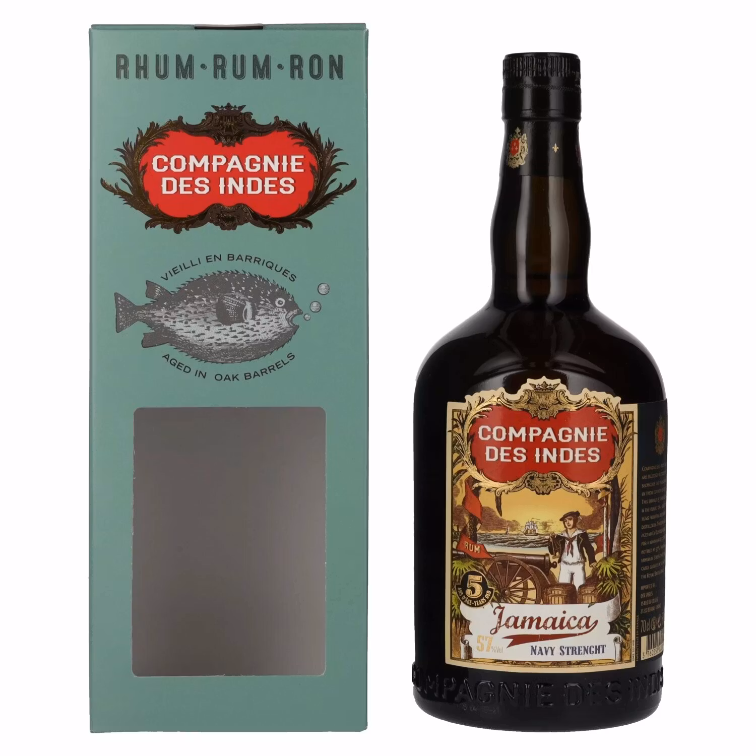 Compagnie des Indes Jamaica Rum Navy Strength 5 Years Old 57% Vol. 0,7l in Giftbox