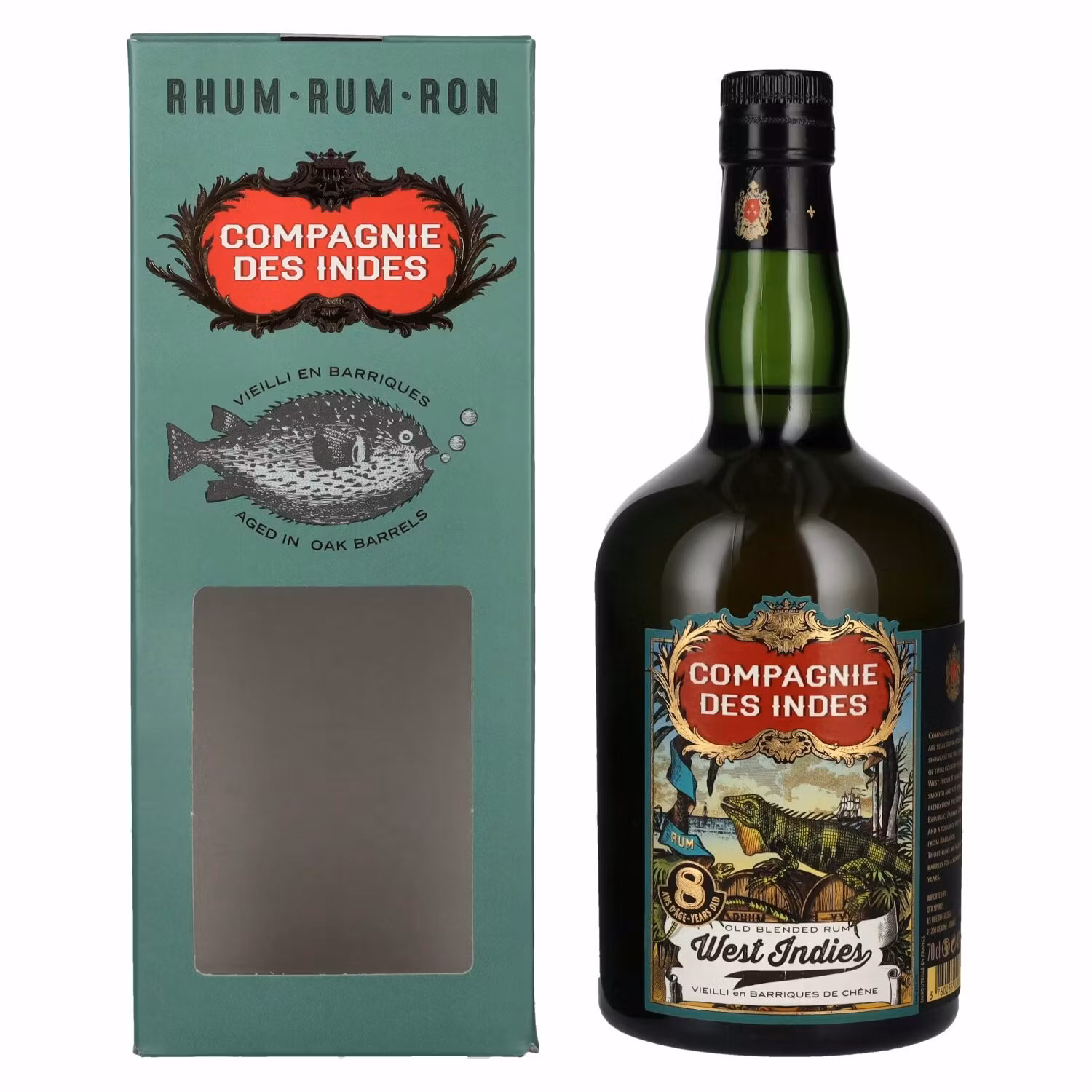 Compagnie des Indes West Indies 8 Years Old Blended Rum 40% Vol. 0,7l in Giftbox