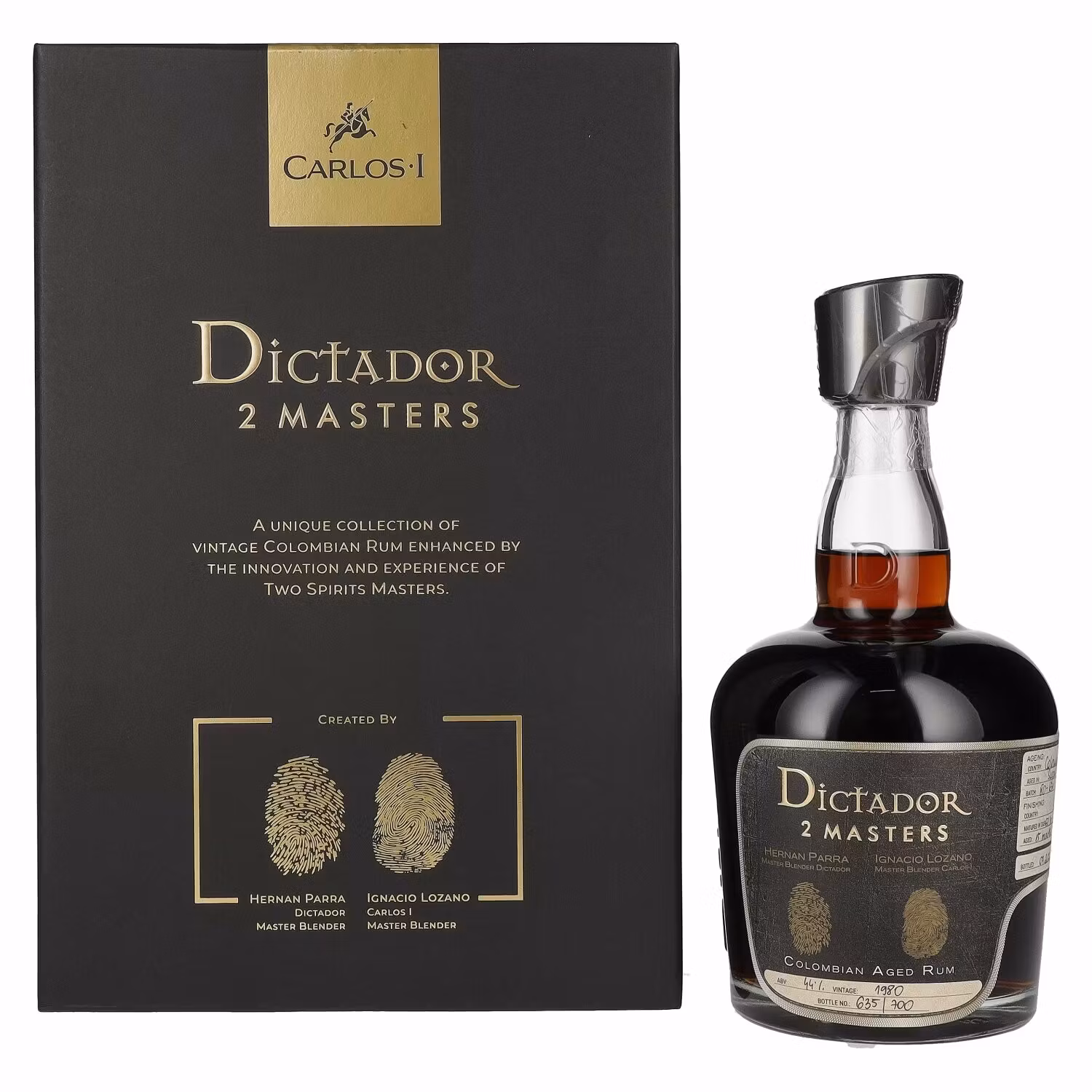 Dictador 2 MASTERS 41 Years Old Carlos I Colombian Aged Rum 1980 44% Vol. 0,7l in Giftbox