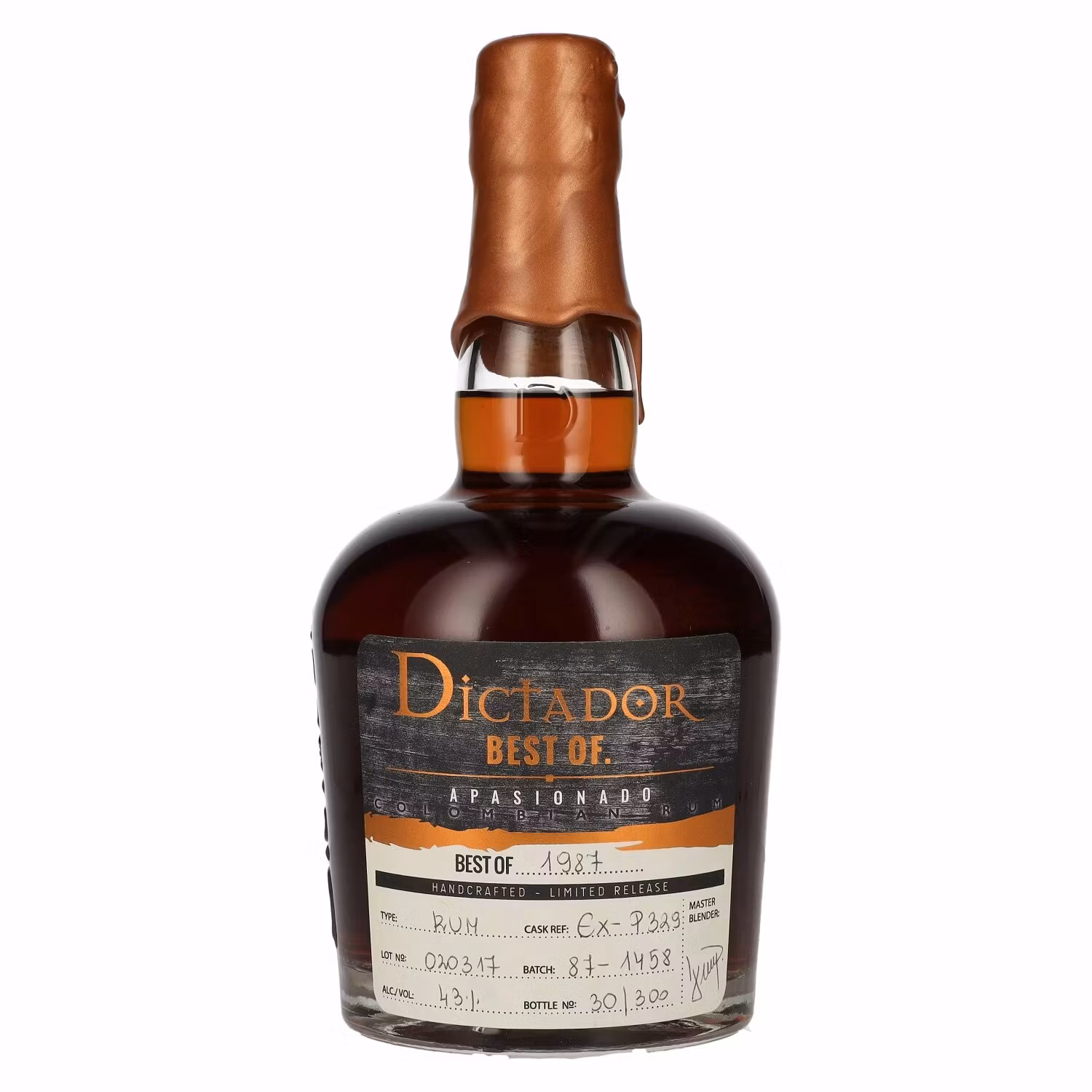 Dictador BEST OF 1987 APASIONADO Colombian Rum 30YO/020317/EX-P329 43% Vol. 0,7l
