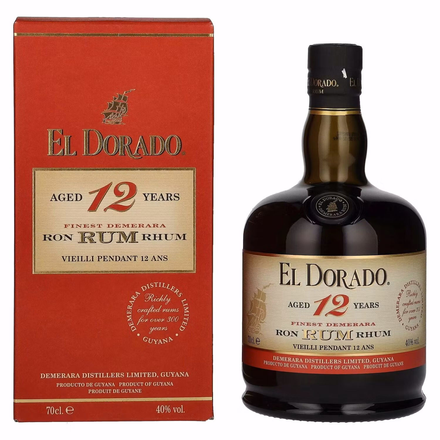 El Dorado 12 Years Old Finest Demerara Rum 40% Vol. 0,7l in Giftbox