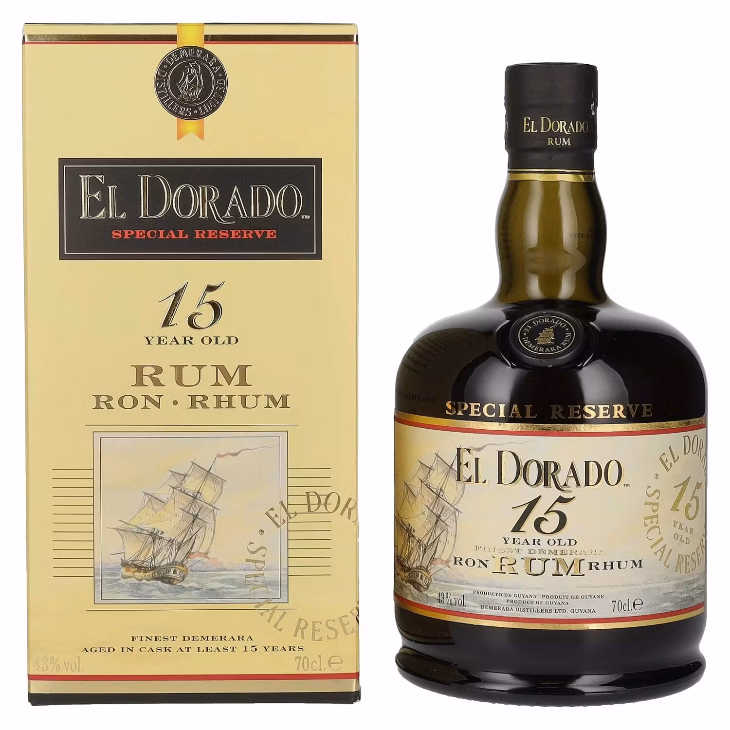El Dorado 15 Years Old Finest Demerara Rum SPECIAL RESERVE 43% Vol. 0,7l in Giftbox