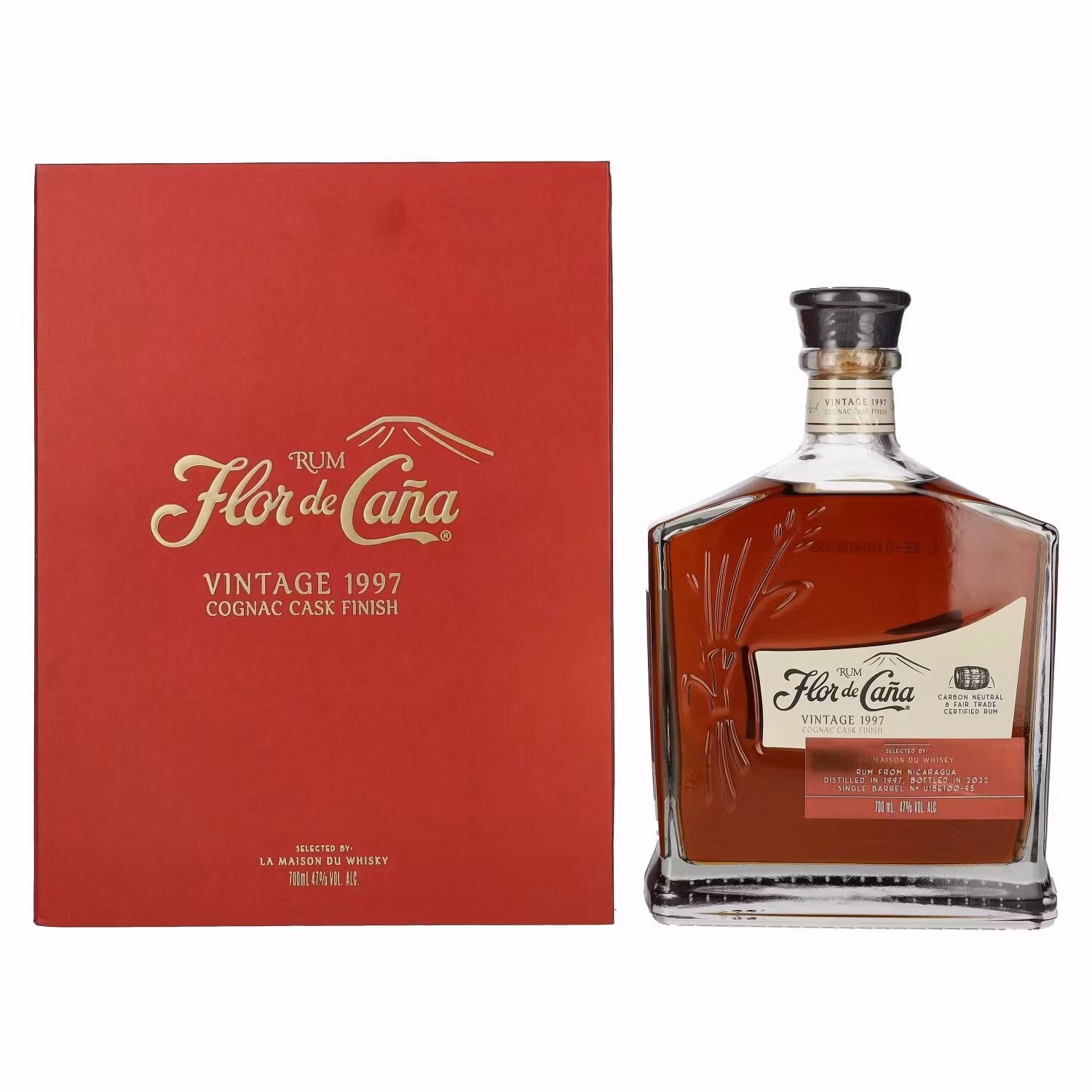 Flor de Caña Rum Cognac Cask Finish Vintage 1997 47% Vol. 0,7l in Giftbox