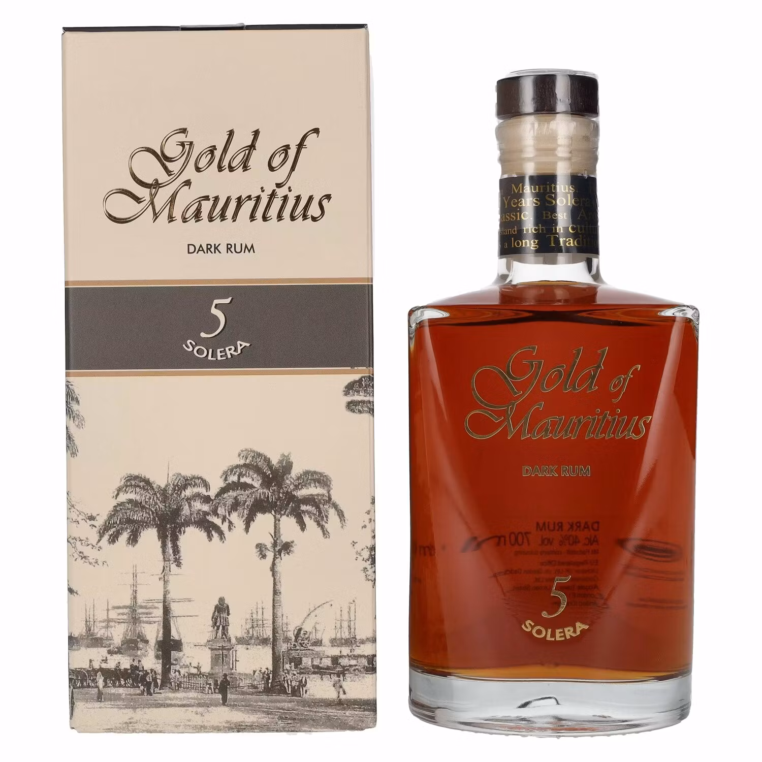 Gold of Mauritius 5 Solera Dark Rum 40% Vol. 0,7l in Giftbox