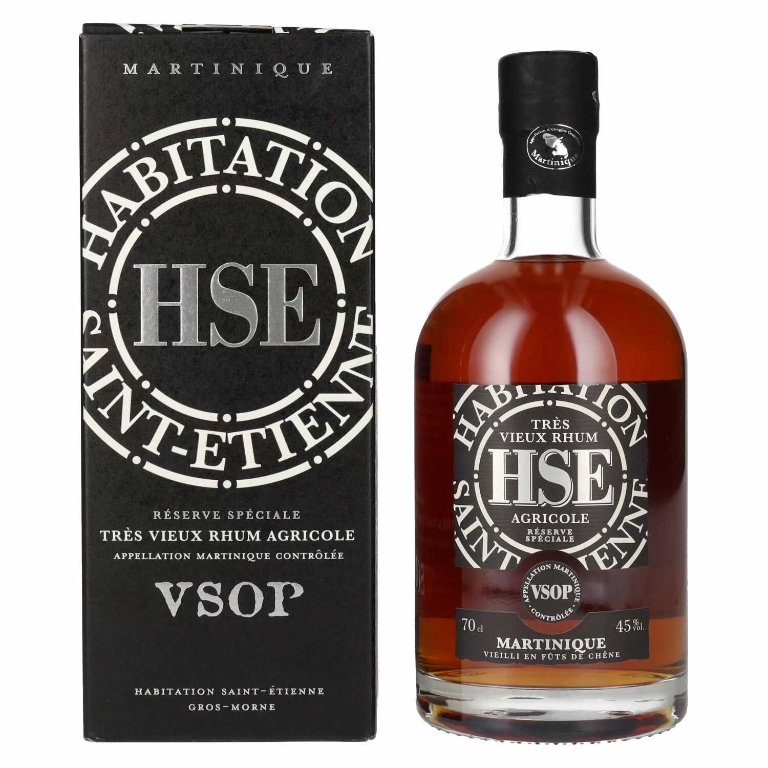 HSE Très Vieux Rhum Agricole VSOP 45% Vol. 0,7l in Giftbox