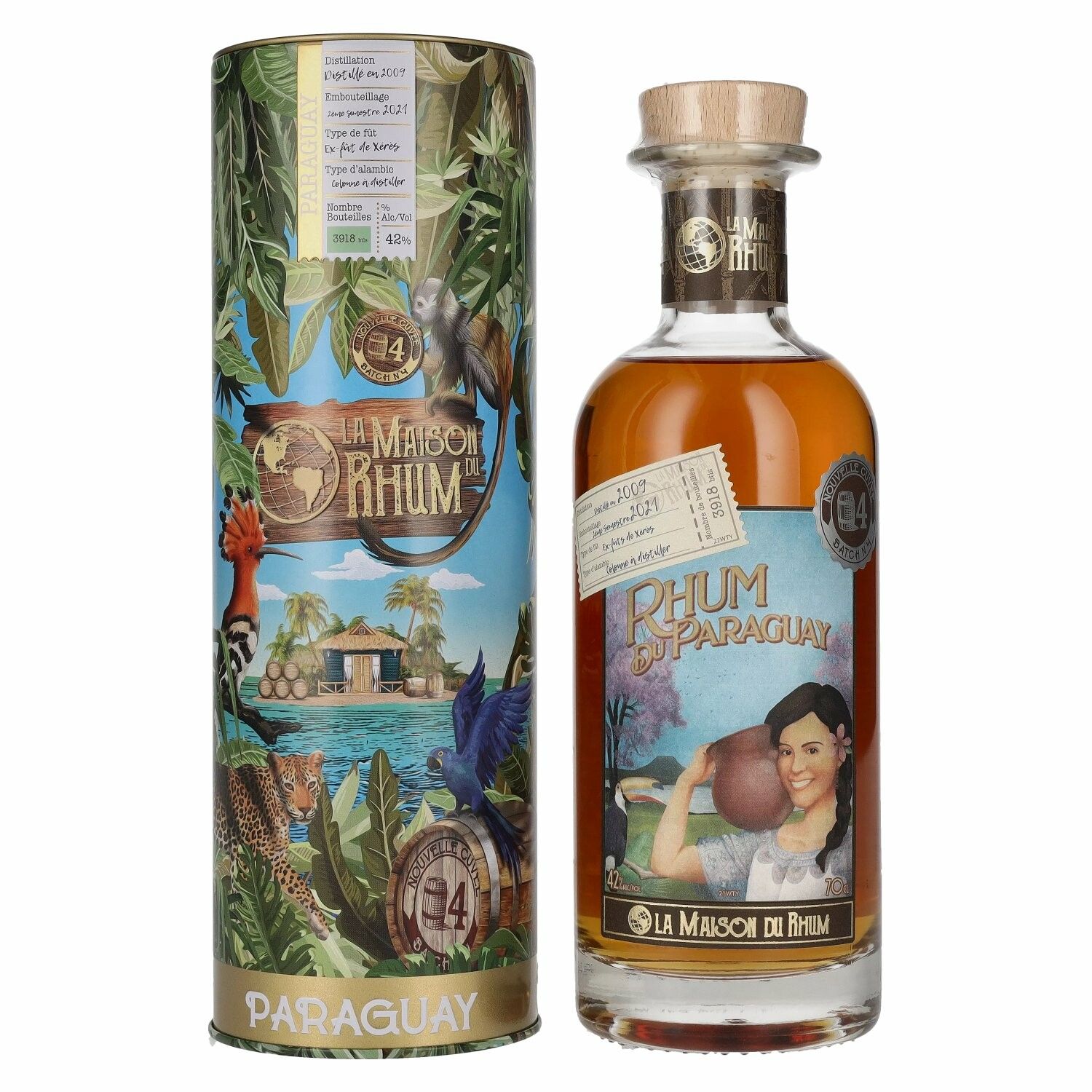 La Maison du Rhum PARAGUAY 2009/2021 Batch N° 4 42% Vol. 0,7l in Tinbox