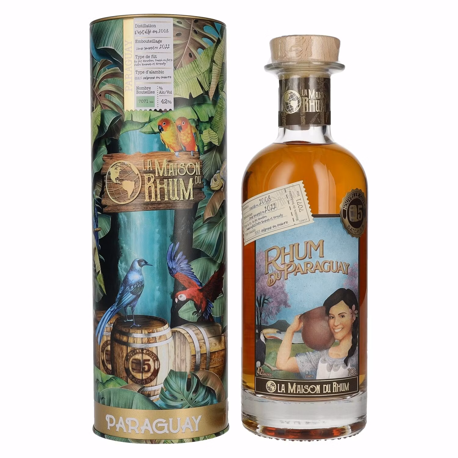 La Maison du Rhum PARAGUAY 2008/2022 Batch N° 5 42% Vol. 0,7l in Tinbox