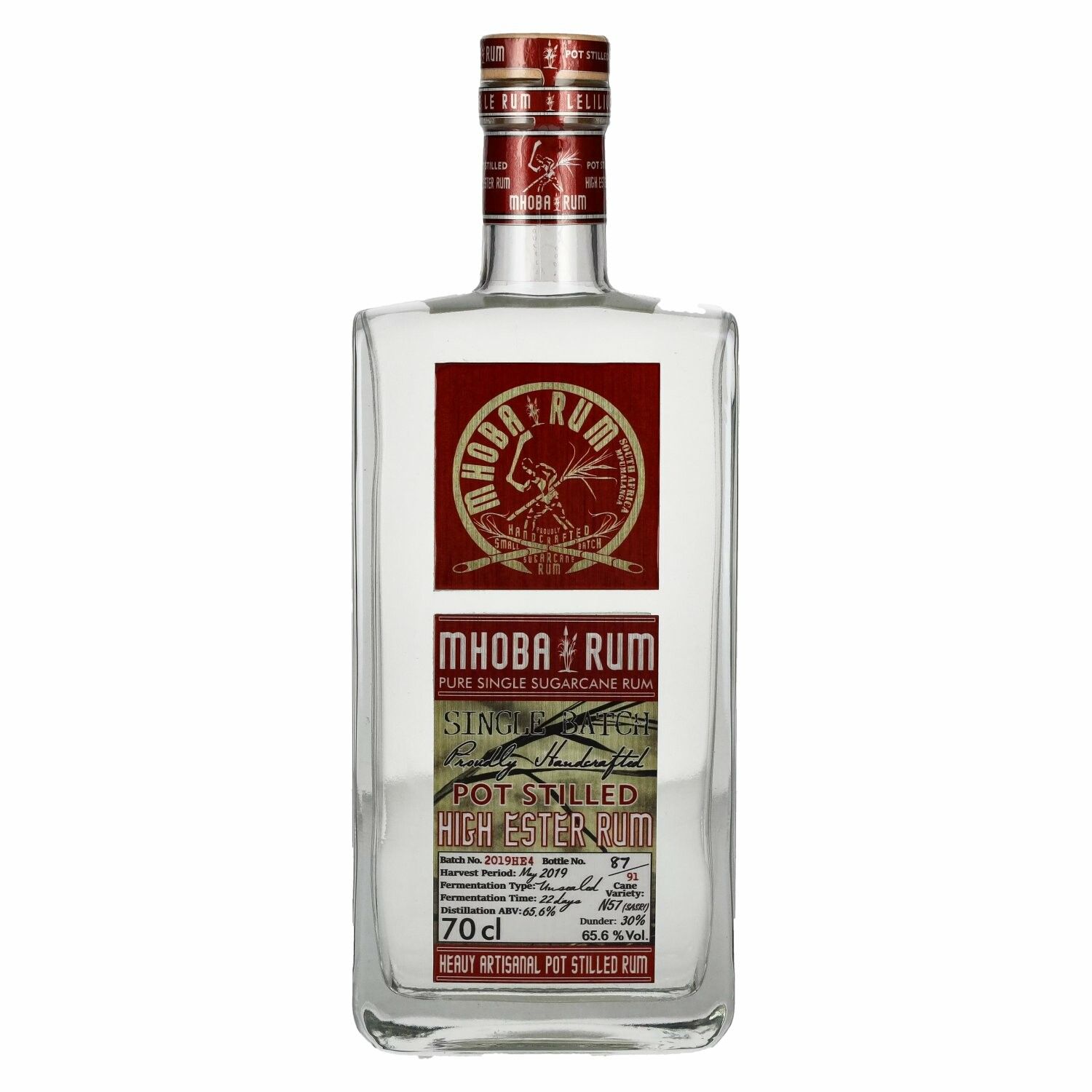 Mhoba Rum Pot Stilled HIGH ESTER Rum 65,6% Vol. 0,7l