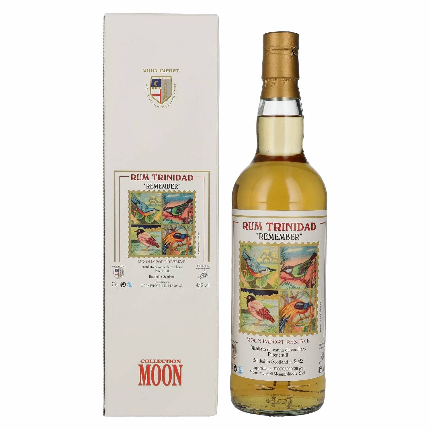 Moon Import Reserve REMEMBER Rum Trinidad Patent Still 2022 45% Vol. 0,7l in Giftbox