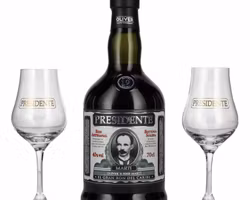 Presidente Marti 19 Sistema Solera 40% Vol. 0,7l in Giftbox with 2 glasses