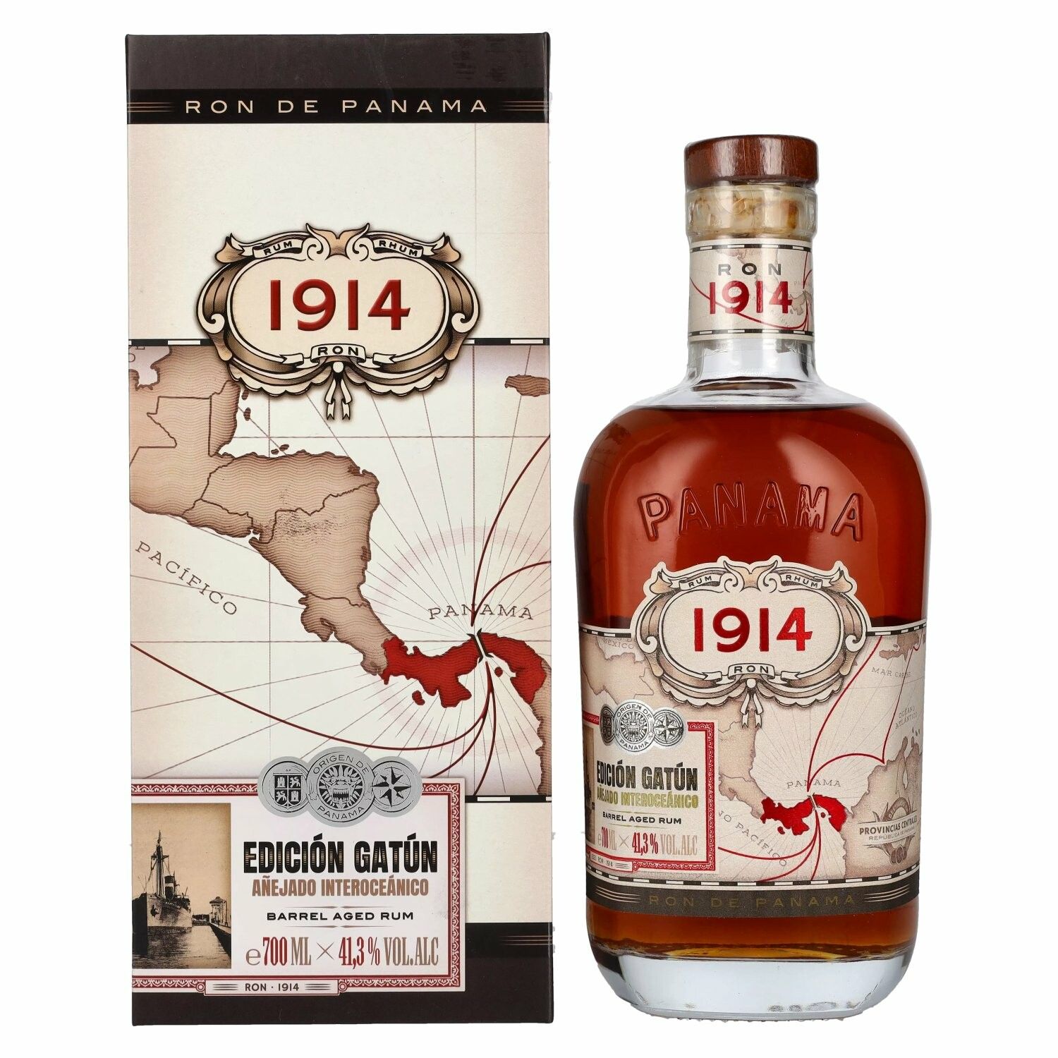 Ron 1914 Panama Rum EDICIÓN GATÚN Barrel Aged Rum 41,3% Vol. 0,7l in Giftbox